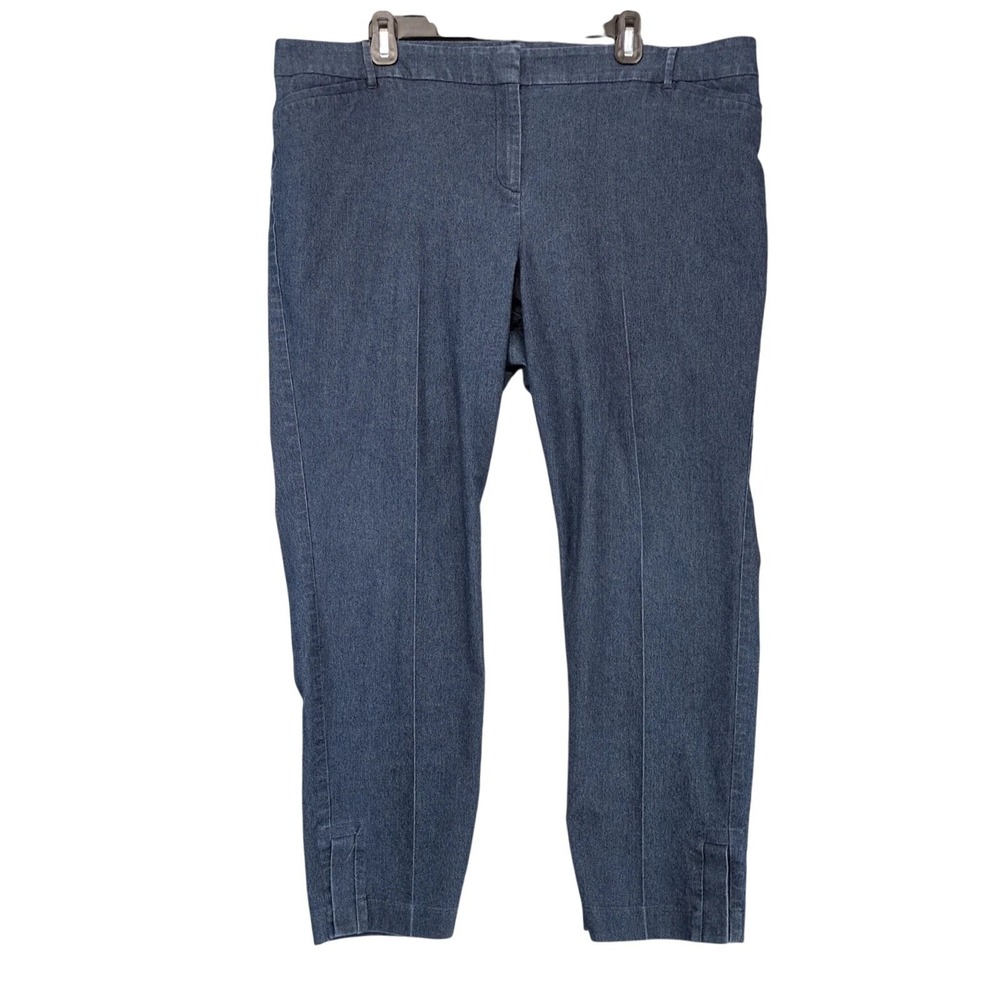 Van Heusen Blue Stretch Tapered Ankle Jeans Womens 18 42x27 Career Preppy Modern